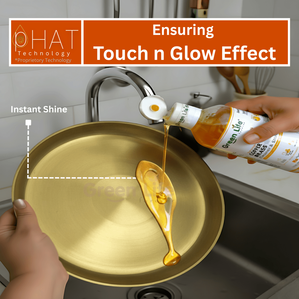 Green Life Forever Copper Brass Cleaner & Shiner Gel 400ml Plant Based, Non-Toxic Liquid Instantly Removes Tarnish Suitable for Tamba, Pital & Bronze Drinkware, Cookware, Idols & Diyas (1)
